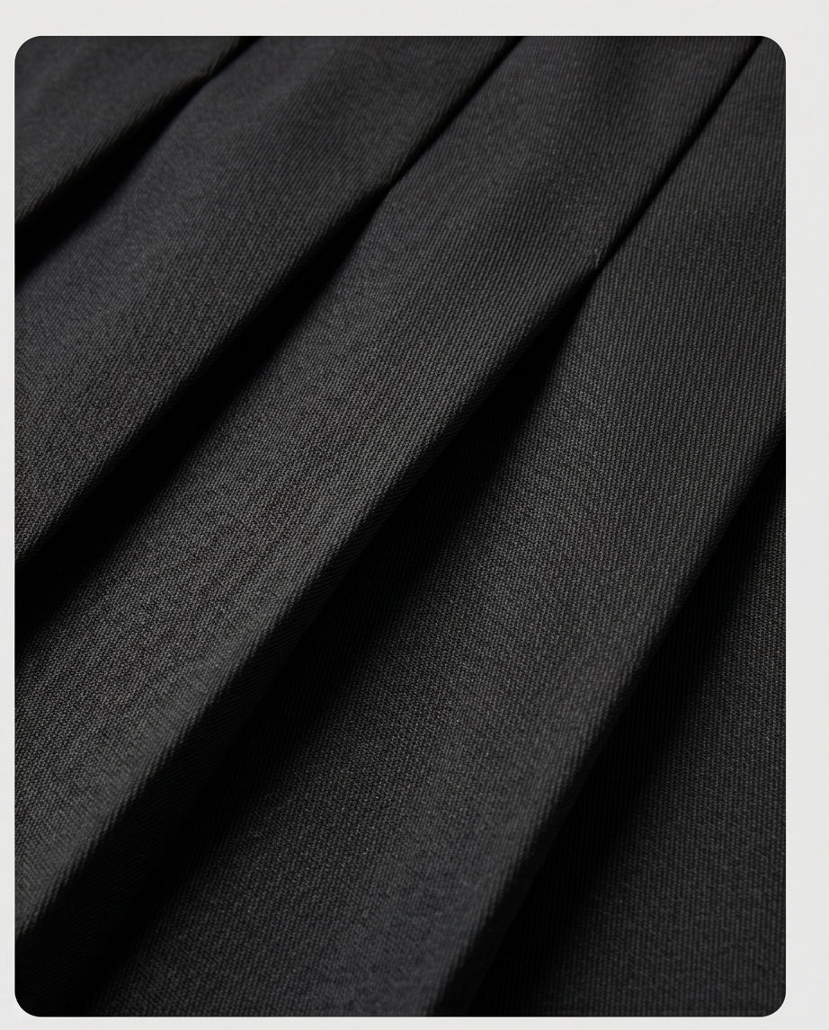 Close-up of black fabric with folds