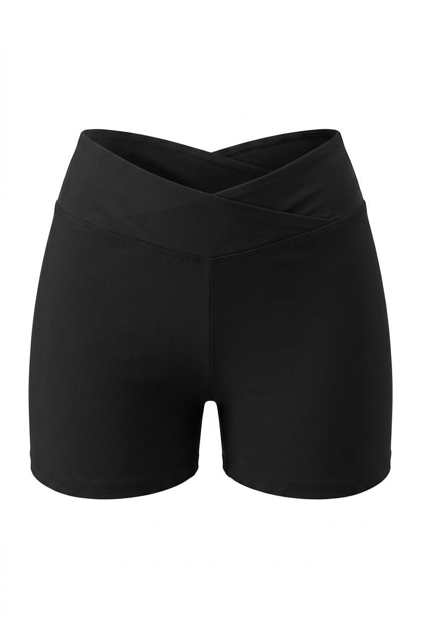 Black shorts on a white background